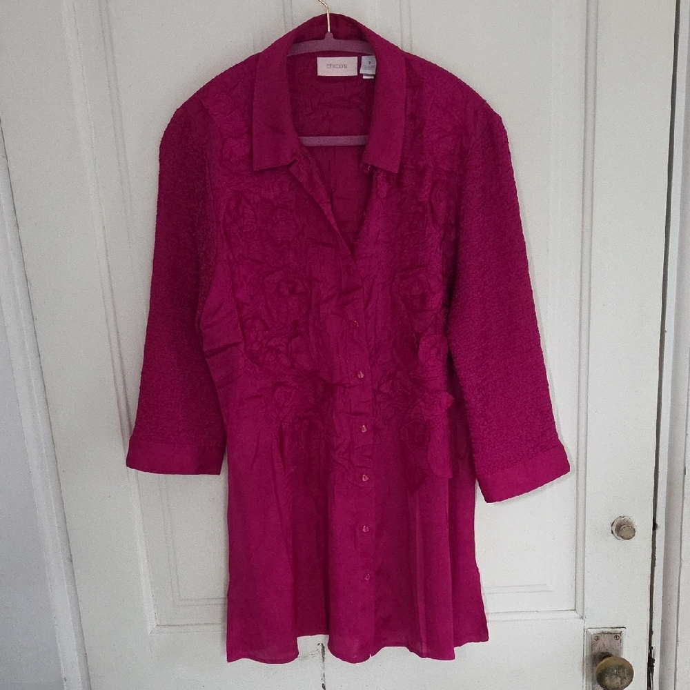 Chico's Fuscia Tunic - Picture 2 of 10